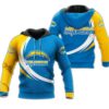 Los Angeles Chargers Blue Golden Unisex 3D All Over Print Zip up HoodieNFL Zip Up Hoodie 1