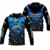 Los Angeles Chargers Blue Rose Black Unisex 3D All Over Print Zip up HoodieNFL Zip Up Hoodie 1