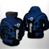 Los Angeles Rams NFL Skull 3D All Over Print Zip up Hoodie Option 1