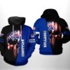 Louisiana Tech Bulldogs NCAA US Flag Skull 3D All Over Print Hoodie Zip up Hoodie 1