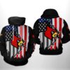 Louisville Cardinals NCAA US Flag 3D All Over Print Hoodie Zip Hoodie Gifts For Fans 1
