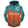 Miami Dolphins 3D Hoodie Zip Hoodie NFL 3D All Over Print Hoodie Zip Hoodie For Fans 1