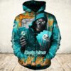 Miami Dolphins Hoodie Mens Halloween Death Card Gifts for Fans 1