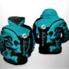 Miami Dolphins Nfl Skull 3D All Over Print Zip Up Hoodie Option Miami Dolphins NFL Skull 3D All Over Print Zip up Hoodie Option 1