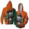 Miami Hurricanes Jack Skellington And Zero Halloween 3D All Over Print Zip Hoodie Gifts For Ncaa Fans Miami Hurricanes Jack Skellington And Zero Halloween 3D All Over Print Zip Hoodie Gifts For NCAA Fans 1