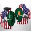 Miami Hurricanes Us Flag 3D All Over Print Zip Hoodie Gifts For Ncaa Fans Miami Hurricanes US Flag 3D All Over Print Zip Hoodie Gifts For NCAA Fans 1