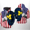 Michigan Wolverines NCAA US Flag 3D All Over Print Hoodie Zip up Hoodie 1