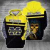 Michigan Wolverines Skull Death 3D All Over Print Zip Hoodie Gifts For NCAA Fans 1