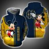 Mickey Mouse Paints Logo Notre Dame Fighting Irish 3D All Over Print Zip Hoodie Gifts For NCAA Fans 1