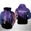 Minnesota Vikings NFL Team US 3D All Over Print Zip up Hoodie Option 1