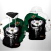 Minnesota Wild NHL Skull Punisher 3D All Over Print Zip up Hoodie Option 1