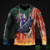 Minnesota Wild NHL US Flag Fire 3D Hoodie Zip Hoodie NHL 3D All Over Print Hoodie Zip Hoodiet 1