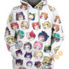 My Hero Academia Pattern Face Hoodie 3D 0