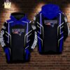 New England Patriots NFL Blue Black 3D All Over Print Zip up Hoodie Option 1