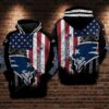 New England Patriots NFL Football Flag American 3D All Over Print Zip up Hoodie Option 1