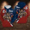 New England Patriots NFL Football Pirates Red Blue Men and Women 3D Pullover Hoodie And Zippered 1