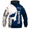 New England Patriots Skull Hoodie Printed Gifts for Fans New England Patriots Skull Hoodie Printed Gifts for Fans 1