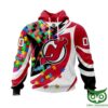 New Jersey Devils Autism Awareness Custom Name Number 3D Hoodie Zip Hoodie NHL 3D All Over Print Hoodie Zip Hoodie 1