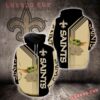 New Orleans Saints Hoodie Baby Yoda Green 3D Hoodie Zip Hoodie NFL 3D All Over Print Hoodie Zip Hoodie 1