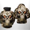 New Orleans Saints NFL Skull Team 3D All Over Print Zip up Hoodie Option 1