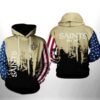 New Orleans Saints NFL Team US 3D All Over Print Zip up Hoodie Option 1