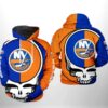 New York Islanders NHL Grateful Dead 3D All Over Print Zip up Hoodie Option 1