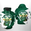 New York Jets NFL Baby Yoda Team 3D All Over Print Zip up Hoodie Option 1