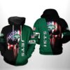New York Jets NFL US Flag Skull Team 3D All Over Print Zip up Hoodie Option 1