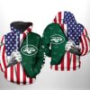 New York Jets NFL US Flag Team 3D All Over Print Zip up Hoodie Option 1