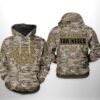 North Carolina Tar Heels Ncaa Camo Veteran 3D All Over Print Hoodie Zip Up Hoodie 1