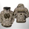 Notre Dame Fighting Irish Camo Veteran 3D All Over Print Zip Hoodie Gifts For NCAA Fans 1