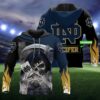 Notre Dame Fighting Irish Skull Death Personalized 3D All Over Print Zip Hoodie Gifts For NCAA Fans 1