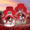 Ohio State Buckeyes Mickey 3D All Over Print Zip Hoodie Gifts For NCAA Fans 1
