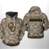 Oklahoma Sooners NCAA Camo Veteran 3D All Over Print Hoodie Zip up Hoodie 1