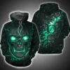 Oregon Ducks Skull 3D All Over Print Zip Hoodie Gifts For NCAA Fans 1
