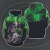 Oregon Ducks Skull Halloween 3D All Over Print Zip Hoodie Gifts For NCAA Fans 1