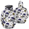 Personalized Baltimore Ravens Football Team Santa On Christmas Party 3D All Over Print Zip Hoodie 1