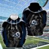 Personalized Los Angeles Rams NFL Football Skull Hold Logo 3D All Over Print Zip up Hoodie Option 1