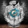 Personalized Miami Dolphins Ice Zipper Hoodie Show Your Support for Your Favorite Team 1
