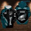 Philadelphia Eagles Hoodie 3D Football On Fire Black Blue Philadelphia Eagles Gift 0