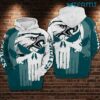 Philadelphia Eagles Hoodie 3D Punisher Skull Blue White Philadelphia Eagles Gift 0
