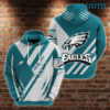 Philadelphia Eagles Hoodie 3D Stripe Pattern Blue White Logo Philadelphia Eagles Gift 0
