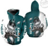 Philadelphia Eagles Jack Skellington And Zero 3D Hoodie 0