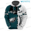 Philly Eagles Hoodie 3D Heartbeat Football White Green Philadelphia Eagles Gift 0