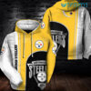 Pittsburgh Steelers Hoodie 3D White Yellow Logo Steelers Gift Pittsburgh Steelers Hoodie 3D White Yellow Logo Steelers Gift 0
