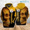 Steelers Hoodie 3D Floral Skull Pittsburgh Steelers Gift Steelers Hoodie 3D Floral Skull Pittsburgh Steelers Gift 0