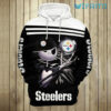 Steelers Hoodie 3D Hat Jack Skellington Holding Logo Pittsburgh Steelers Gift 0