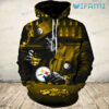Steelers Hoodie 3D Skeleton In Suit Playing Poker With Wine Glass Pittsburgh Steelers Gift 0