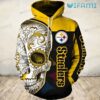 Steelers Hoodie 3D Skull Floral Pattern Pittsburgh Steelers Gift 0