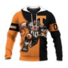 Tennessee Volunteers Custom Number Orange Black Unisex 3D All Over Print Hoodie NCAA Zip Up Hoodie 1